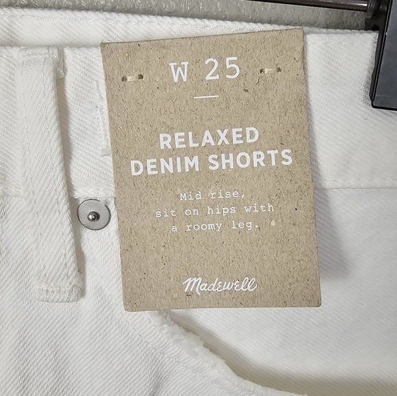 Madewell NWT White Relaxed Denim Jean Shorts - Picture 6 of 13